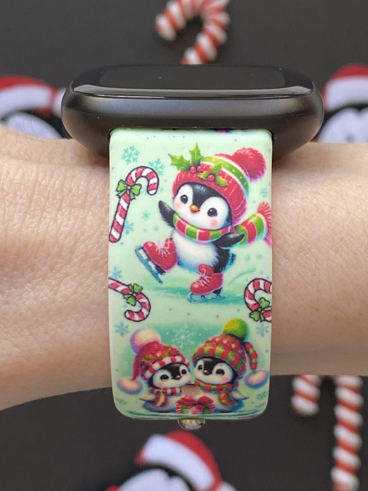 Frosty Winter Penguins Fitbit Versa 3/Versa 4/Sense/Sense 2 Watch Band