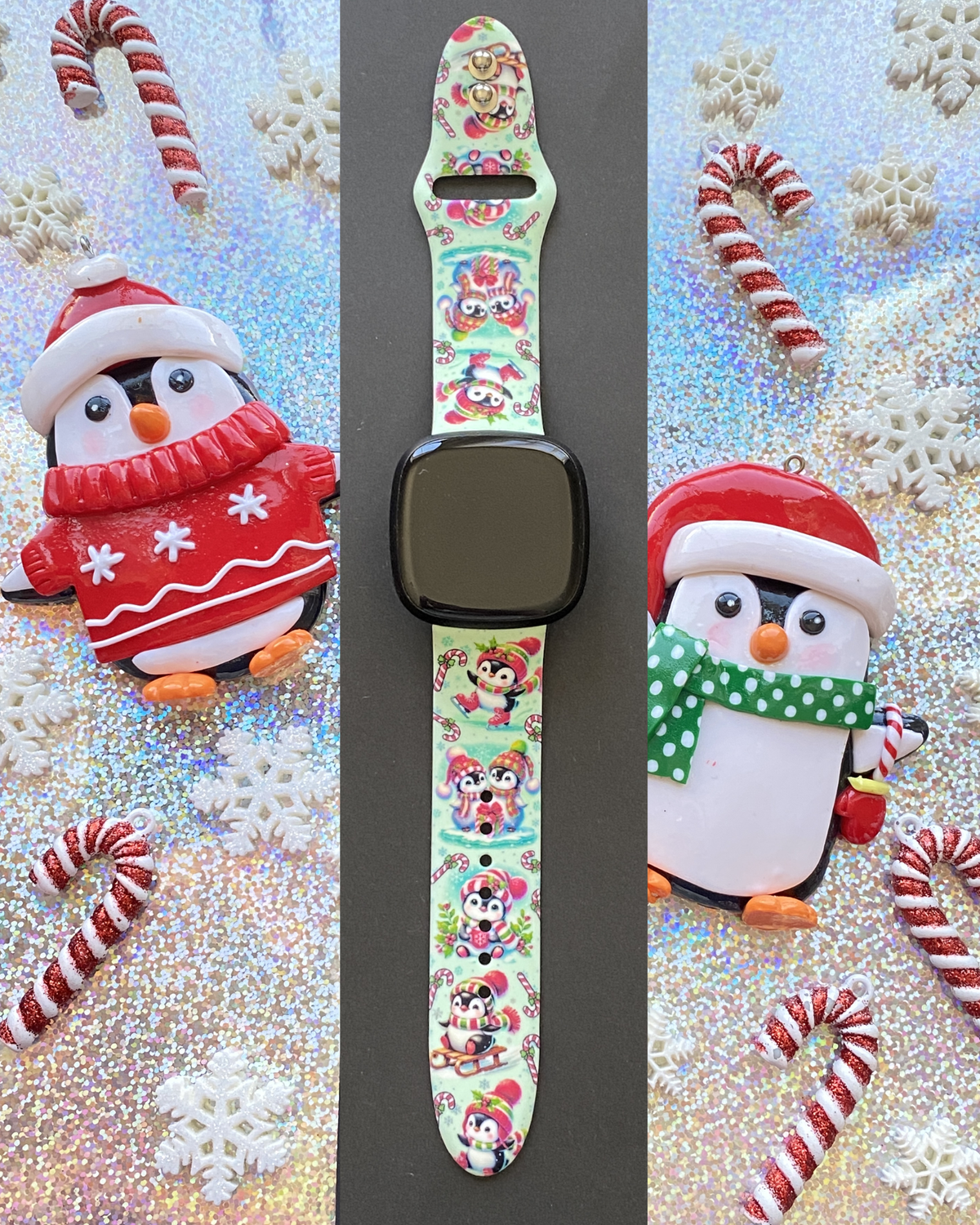 Frosty Winter Penguins Fitbit Versa 3/Versa 4/Sense/Sense 2 Watch Band