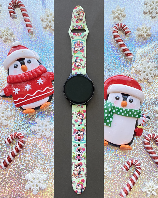 Frosty Winter Penguins Samsung Galaxy Watch Band