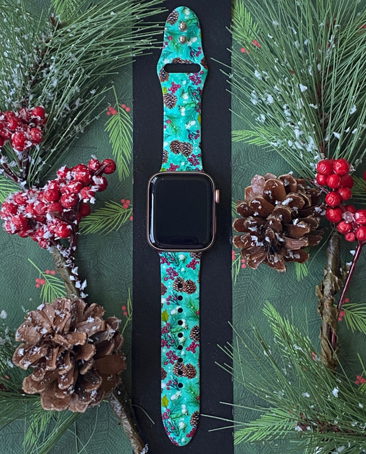 Winter Pine Cones Apple Watch Band