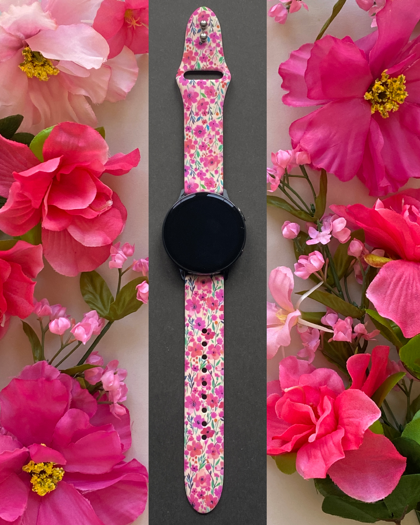 Pink Wildflowers Samsung Galaxy Watch Band
