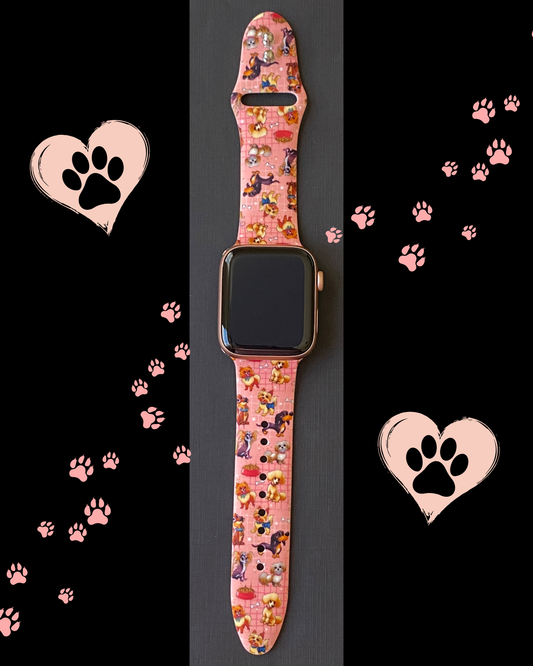 Pink Dogs Apple Watch Band