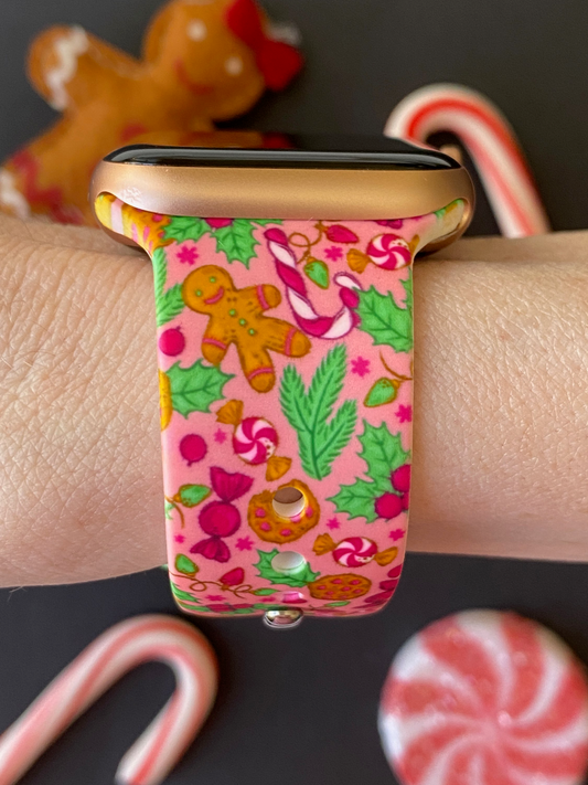 Pink Holiday Watch Band For Apple Watch