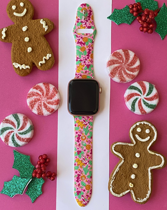 Pink Holiday Watch Band For Apple Watch