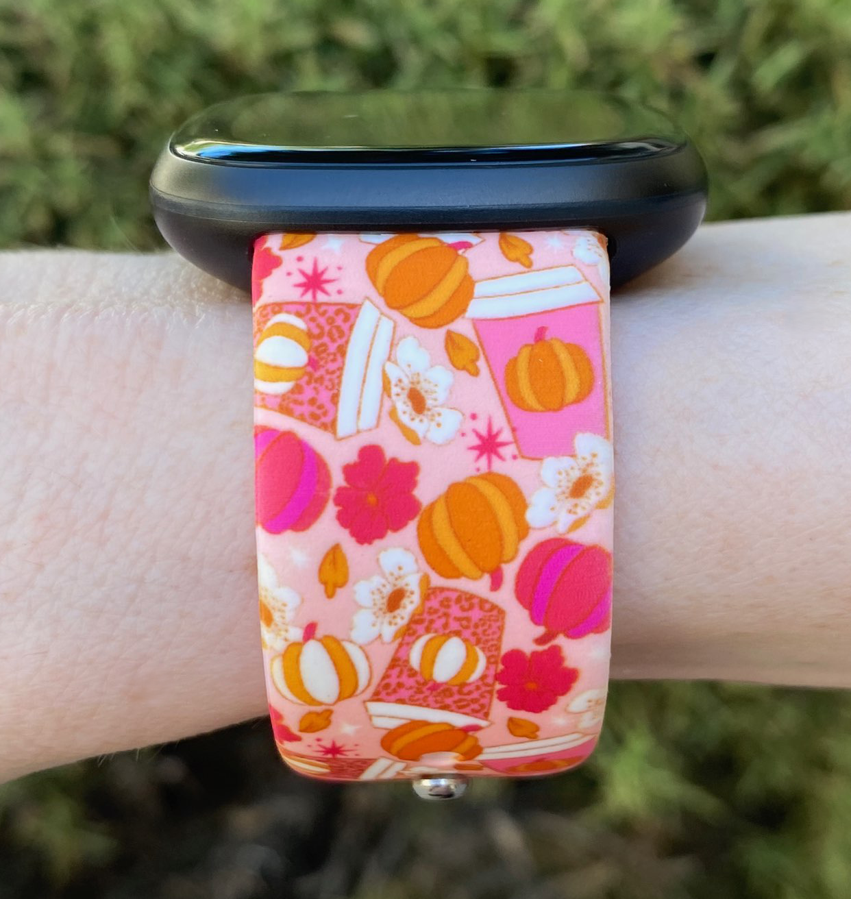 Pink Pumpkin Spice Lattes Fitbit Versa 1/2 Watch Band