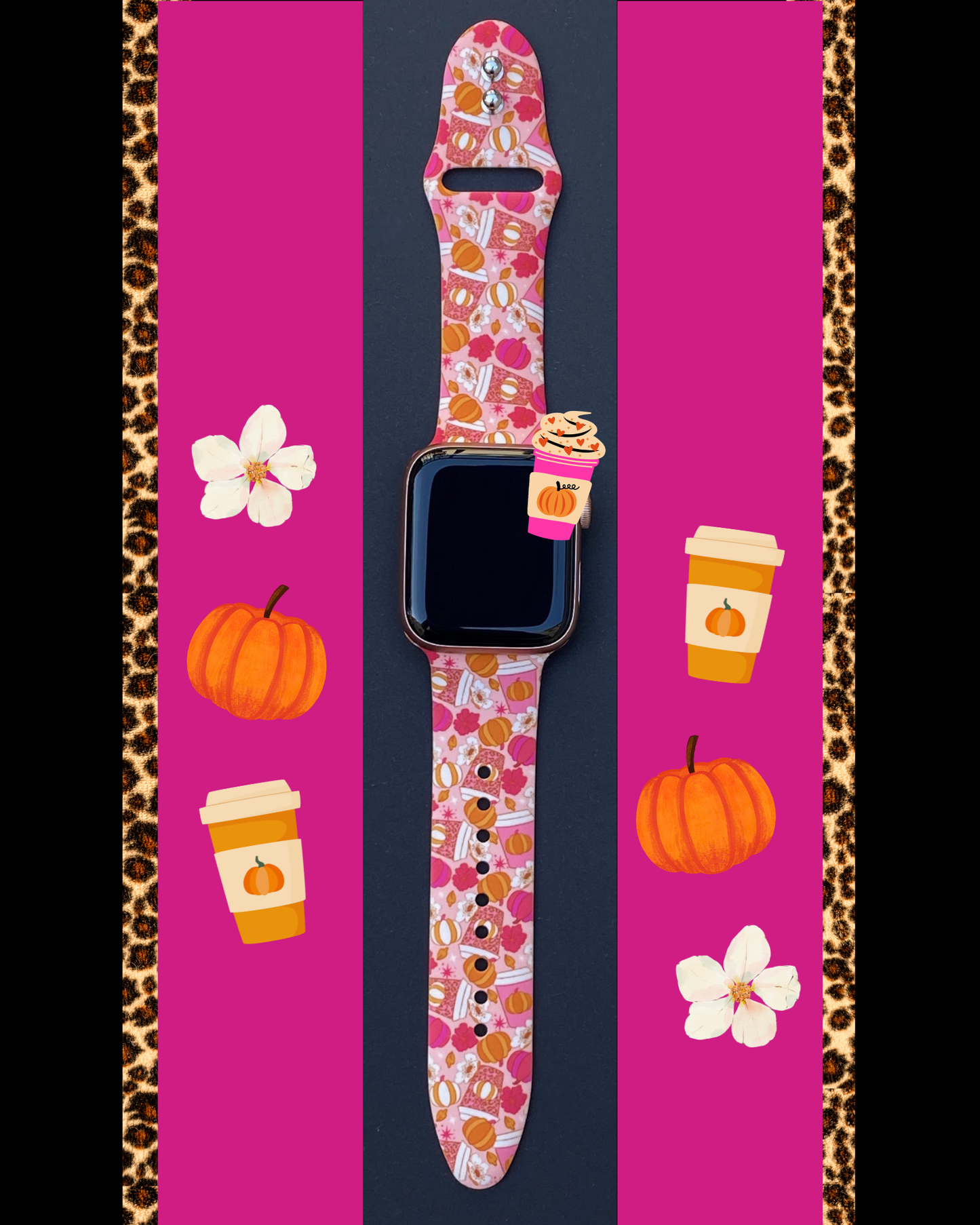 Pink Pumpkin Spice Lattes Apple Watch Band