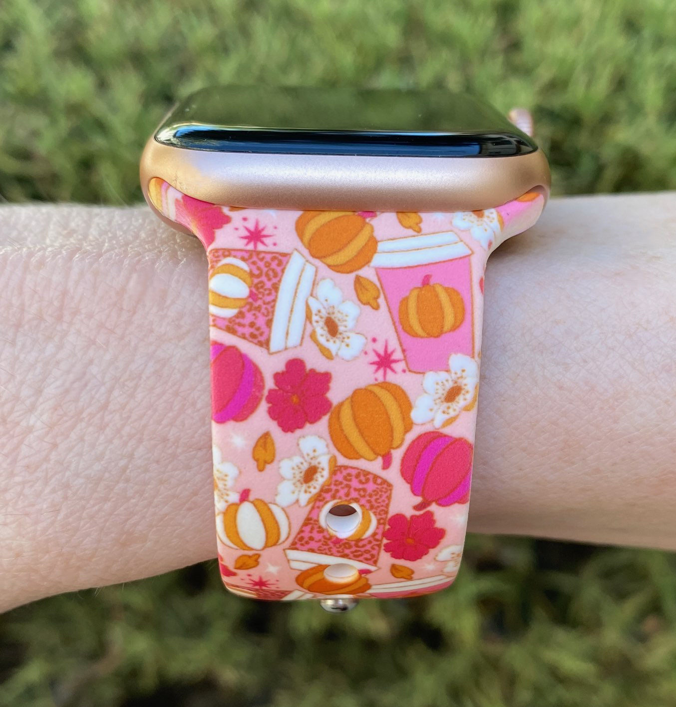 Pink Pumpkin Spice Lattes Apple Watch Band