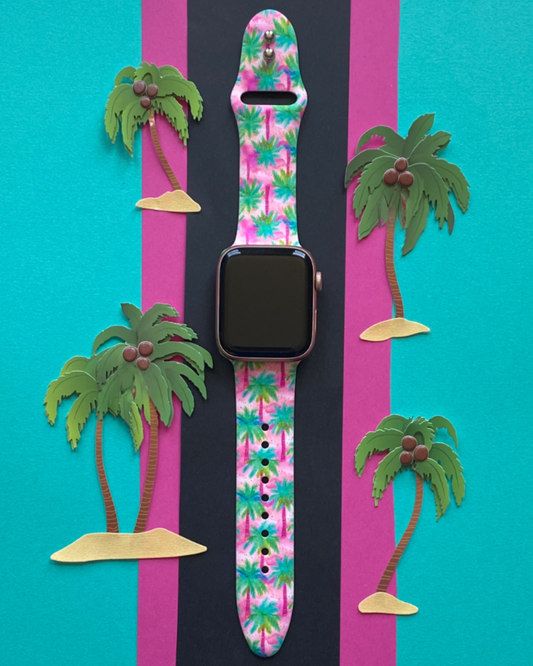 Pink Palms Watch Band For Apple Watch