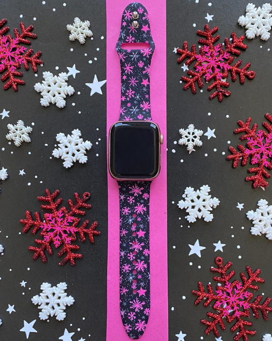 Pink Winter Wonderland Watch Band For Apple Watch