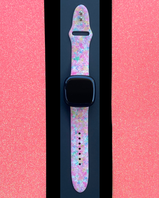 Pink Splatter Fitbit Versa 3/Versa 4/Sense/Sense 2 Watch Band