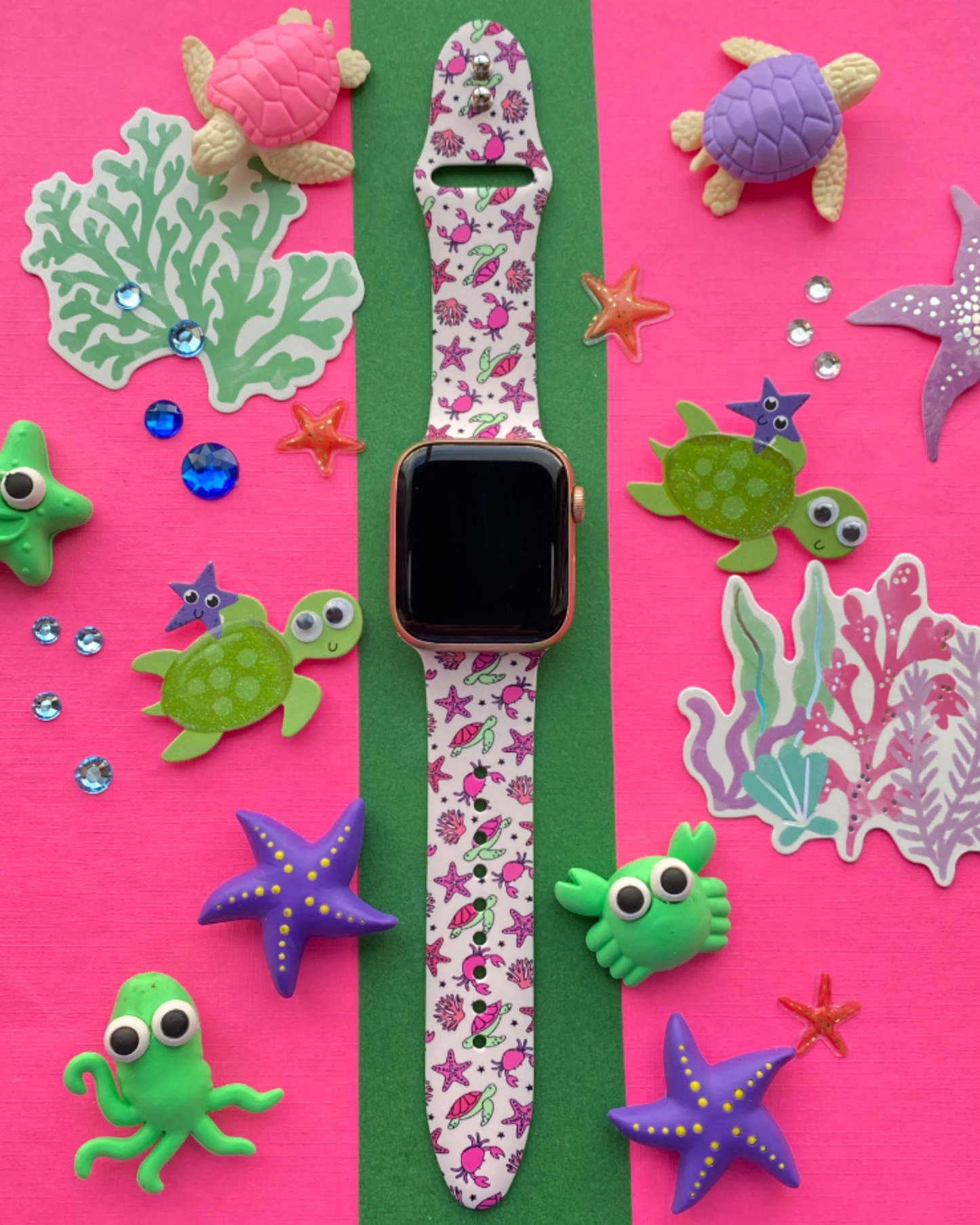 Pink Turtles Watch Band For Apple Watch