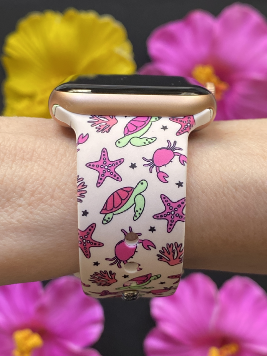 Pink Turtles Watch Band For Apple Watch