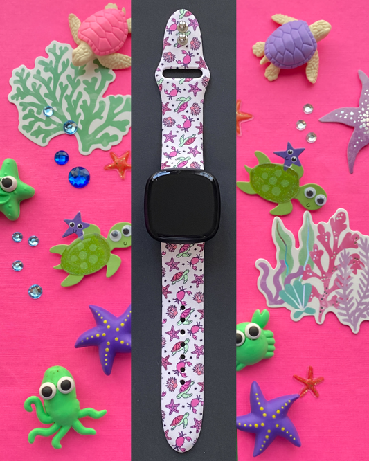 Pink Turtles Fitbit Versa 3/Versa 4/Sense/Sense 2 Watch Band