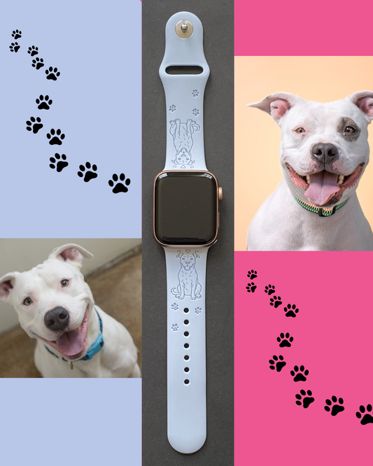 Happy Pit Bull Dog Watch Band For Apple Watch
