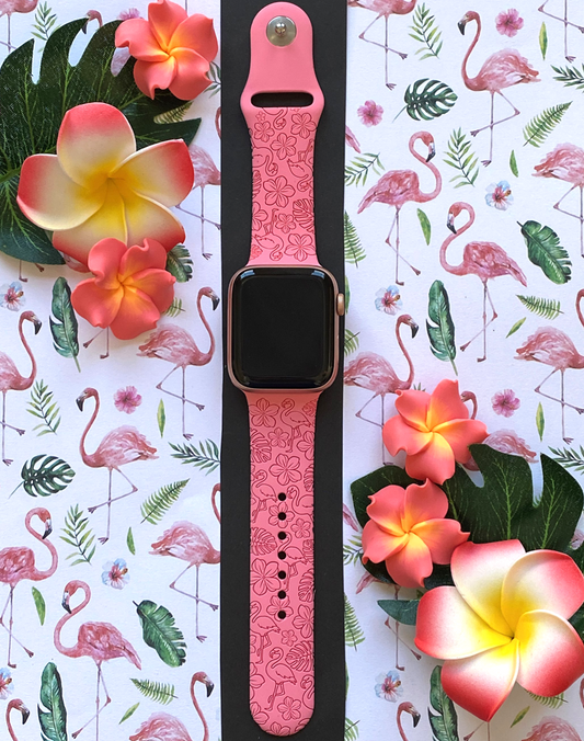 Plumeria Flamingo Apple Watch Band