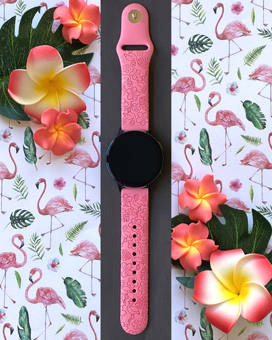 Plumeria Flamingo 20mm Samsung Galaxy Watch Band