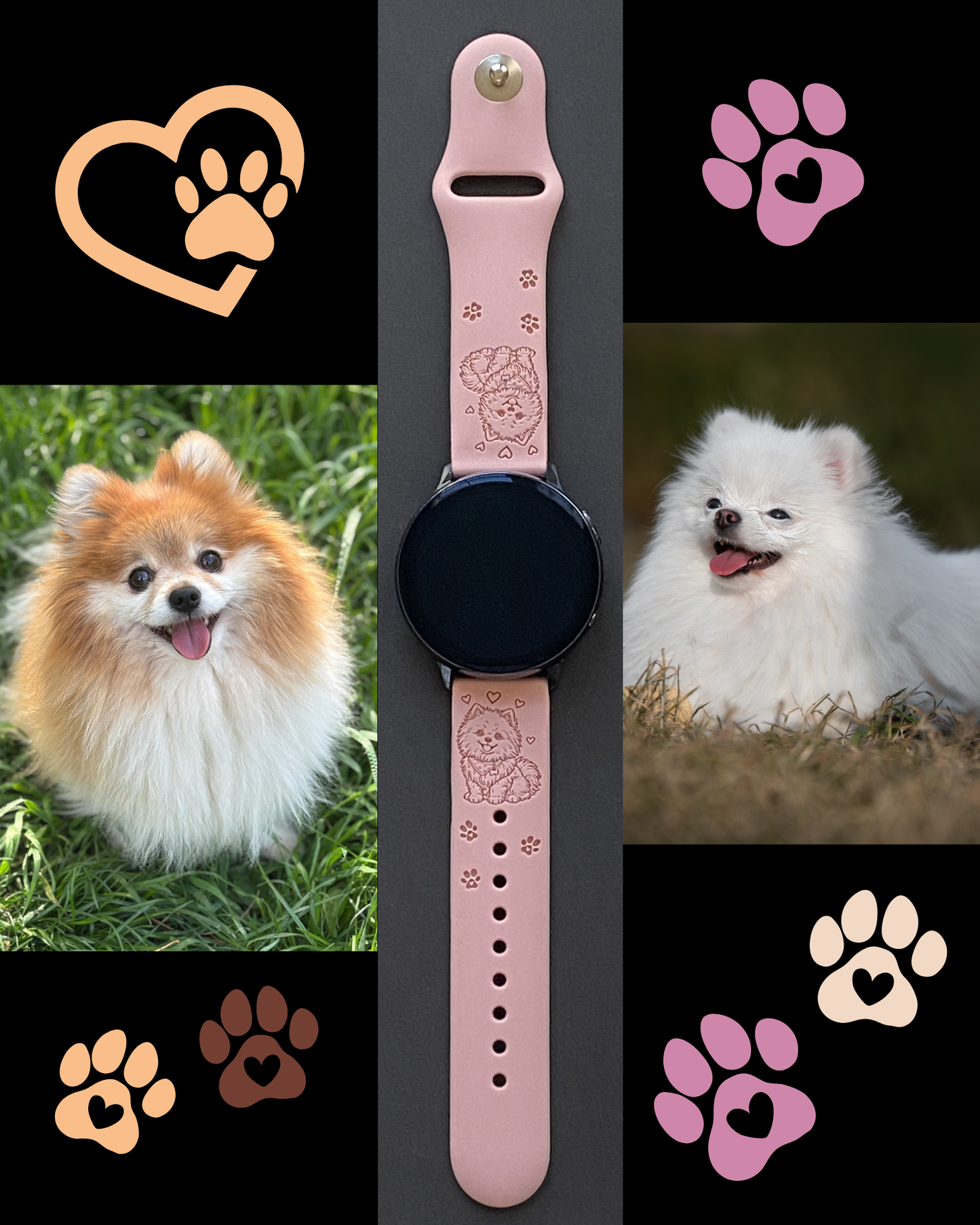 Cute Pomeranian 20mm Samsung Galaxy Watch Band