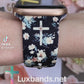 Floral Cross Black Apple Watch Band
