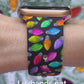 Christmas Lights Black Watch Band For Apple Watch