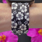 Black Hibiscus Fitbit Versa 3/Versa 4/Sense/Sense 2 Watch Band
