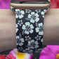 Black Hibiscus Watch Band For Apple Watch