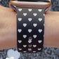 Valentine Hearts Black Watch Band For Apple Watch