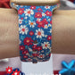 4th of July Patriotic Floral Watch Band For Apple Watch