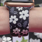 Black Floral Watch Band For Apple Watch