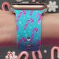 Blue Christmas Candy Canes Watch Band For Apple Watch