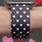 Valentine Hearts Black Fitbit Versa 1/2 Watch Band