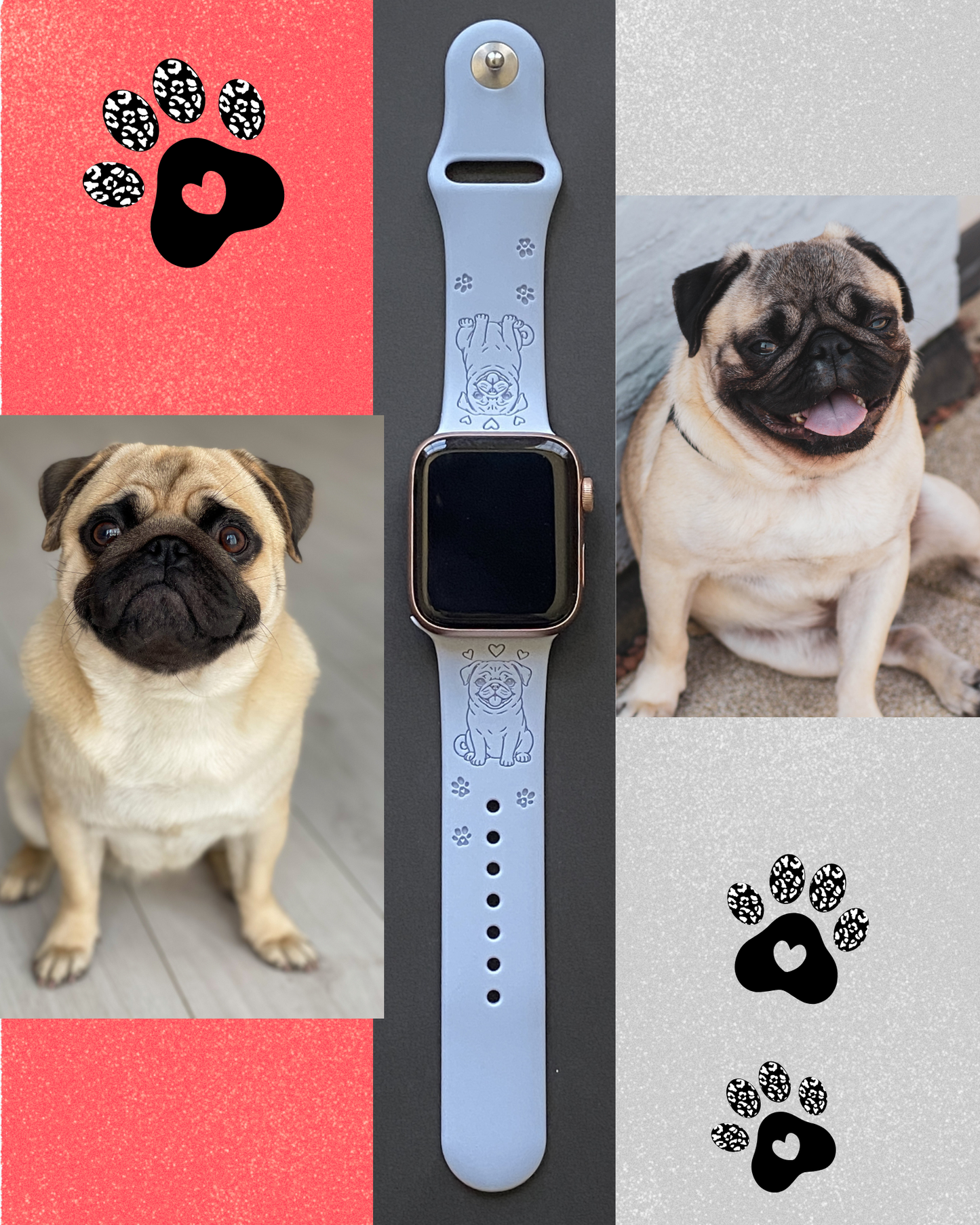 My Pet Pug Dog Watch Band For Apple Watch