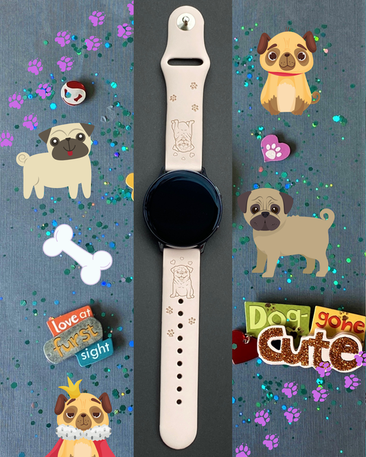 Pug Dog 20mm Samsung Galaxy Watch Band