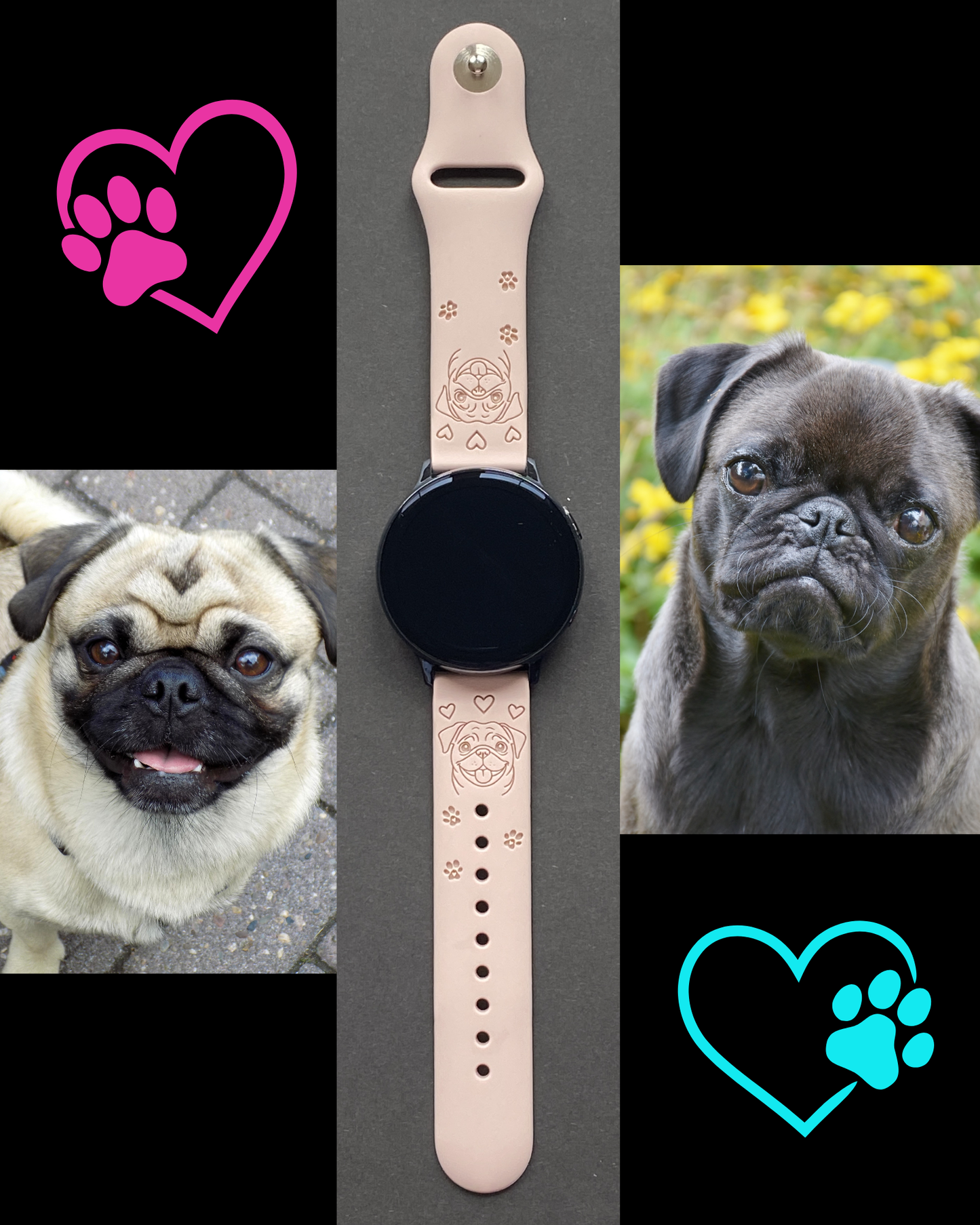 My Pug Dog 20mm Samsung Galaxy Watch Band