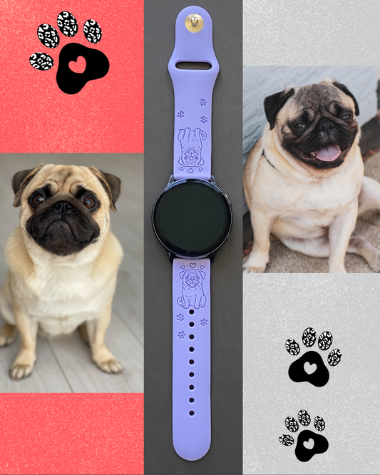 My Little Pug Dog 20mm Samsung Galaxy Watch Band