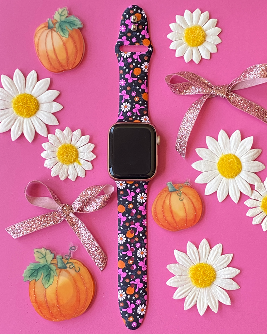 Spooky Pumpkin Bows Watch Band For Apple Watch