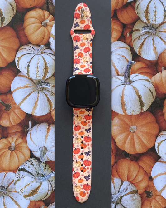 Pumpkin Bows Fitbit Versa 3/Versa 4/Sense/Sense 2 Watch Band