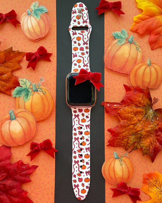 Pumpkin Bows and Acorns Watch Band For Apple Watch