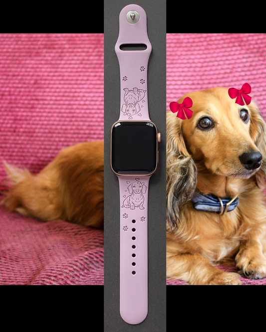 My Doxie Dog Dachshund With Bow Watch Band For Apple Watch