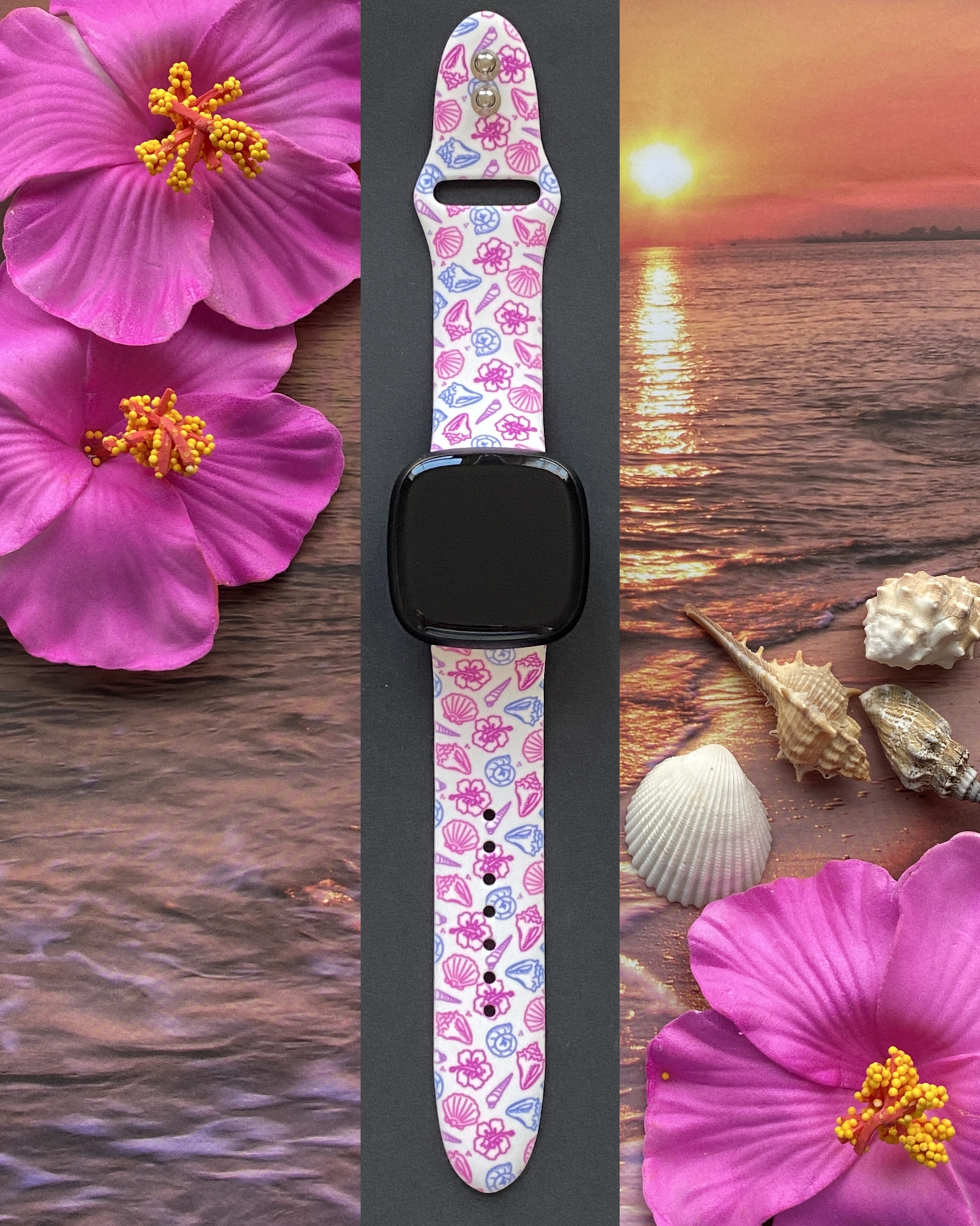 Sunset Seashells Fitbit Versa 3/Versa 4/Sense/Sense 2 Watch Band