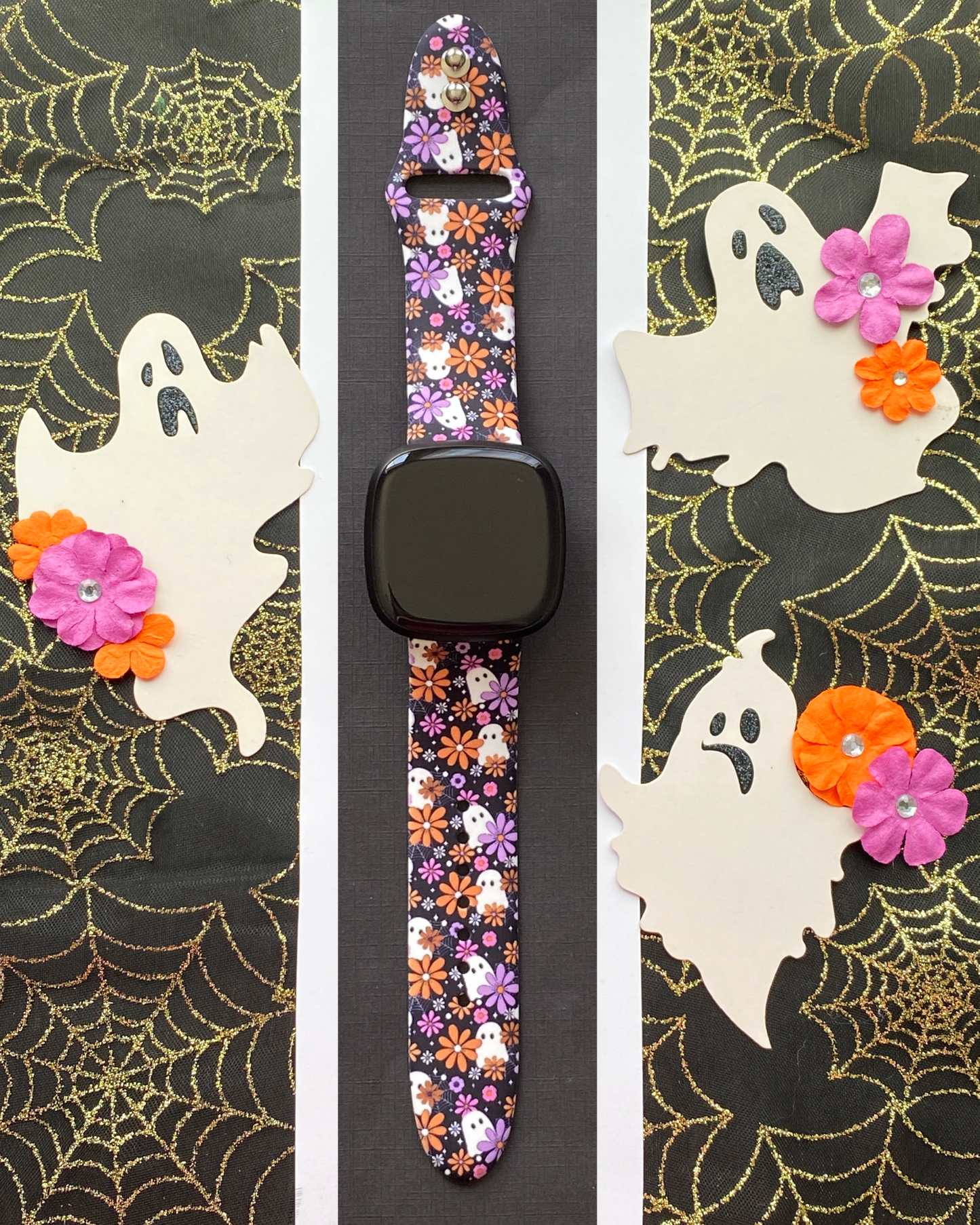 Fa-Boo-Lous Ghostly Fitbit Versa 3/Versa 4/Sense/Sense 2 Watch Band