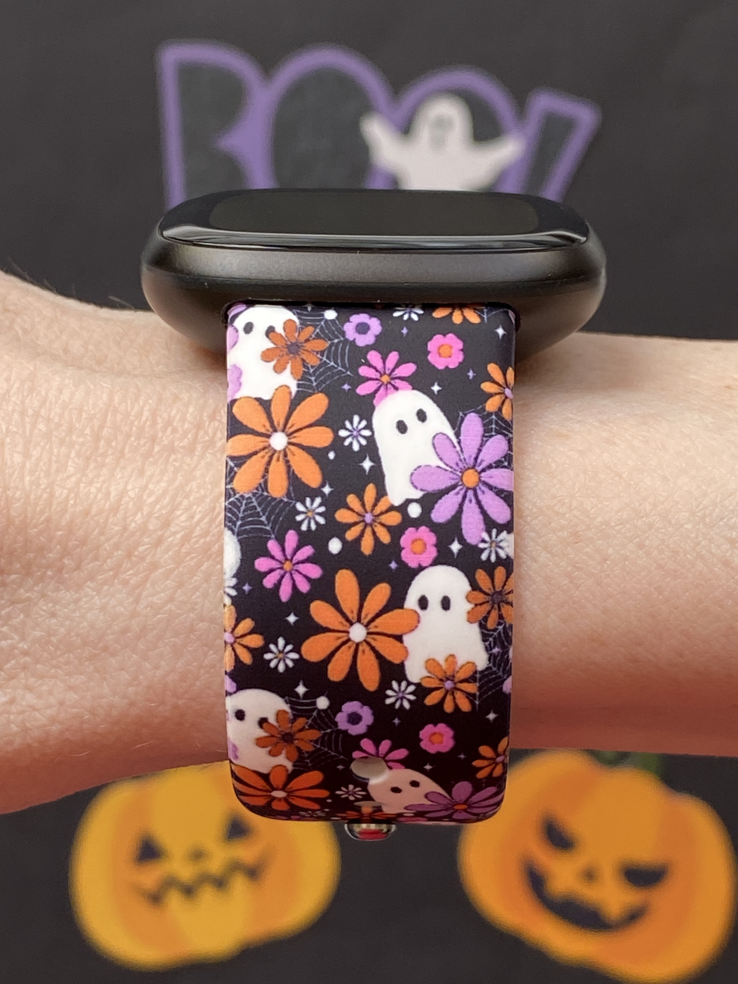 Fa-Boo-Lous Ghostly Fitbit Versa 3/Versa 4/Sense/Sense 2 Watch Band