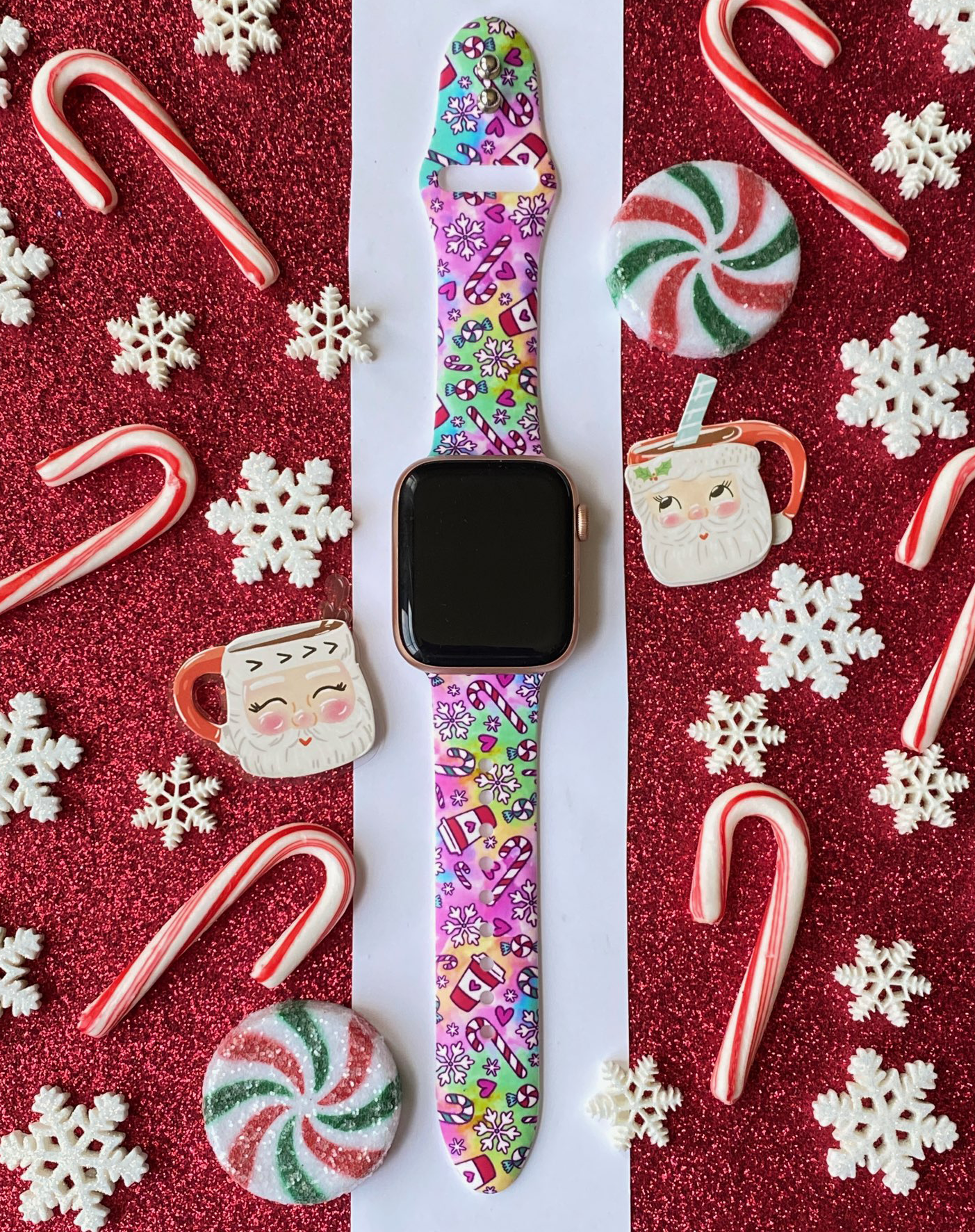 Colorful Candy Canes Apple Watch Band