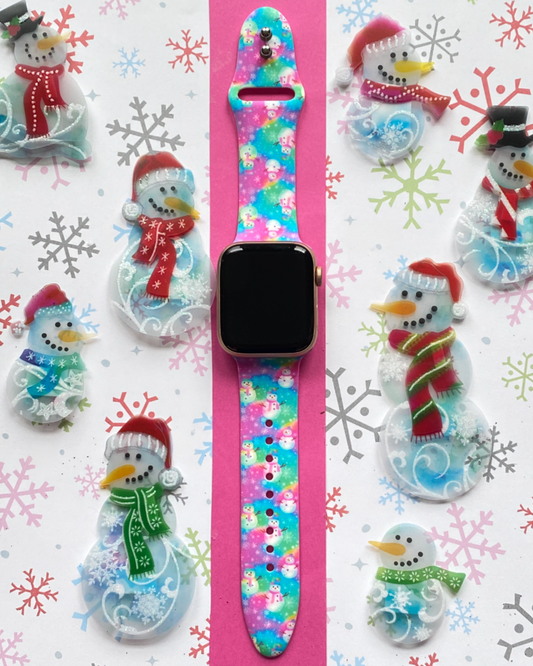 Colorful Snowman Watch Band For Apple Watch