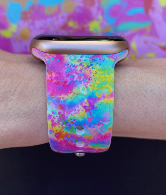 Rainbow Splatter Apple Watch Band