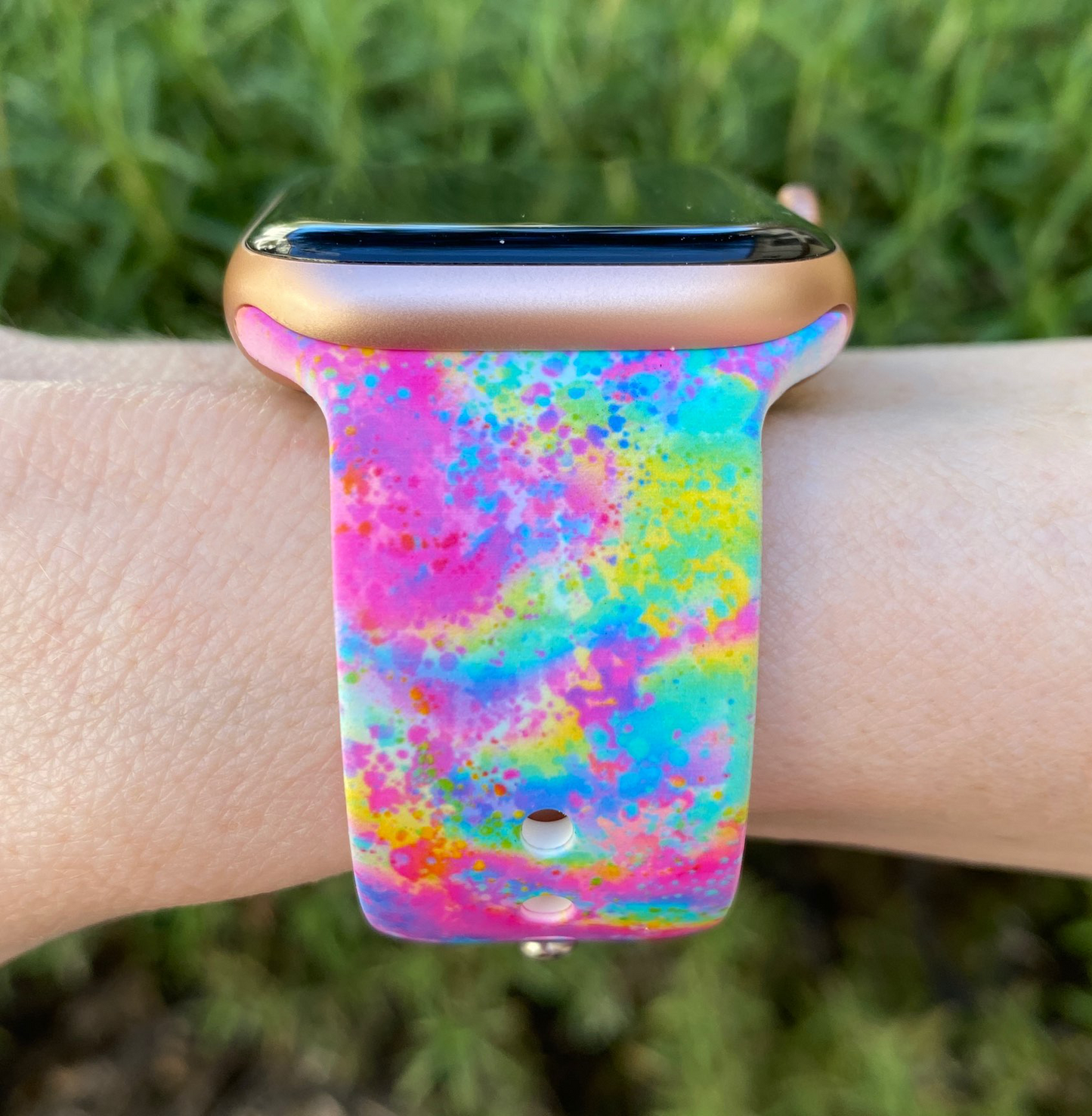 Rainbow Splatter Apple Watch Band