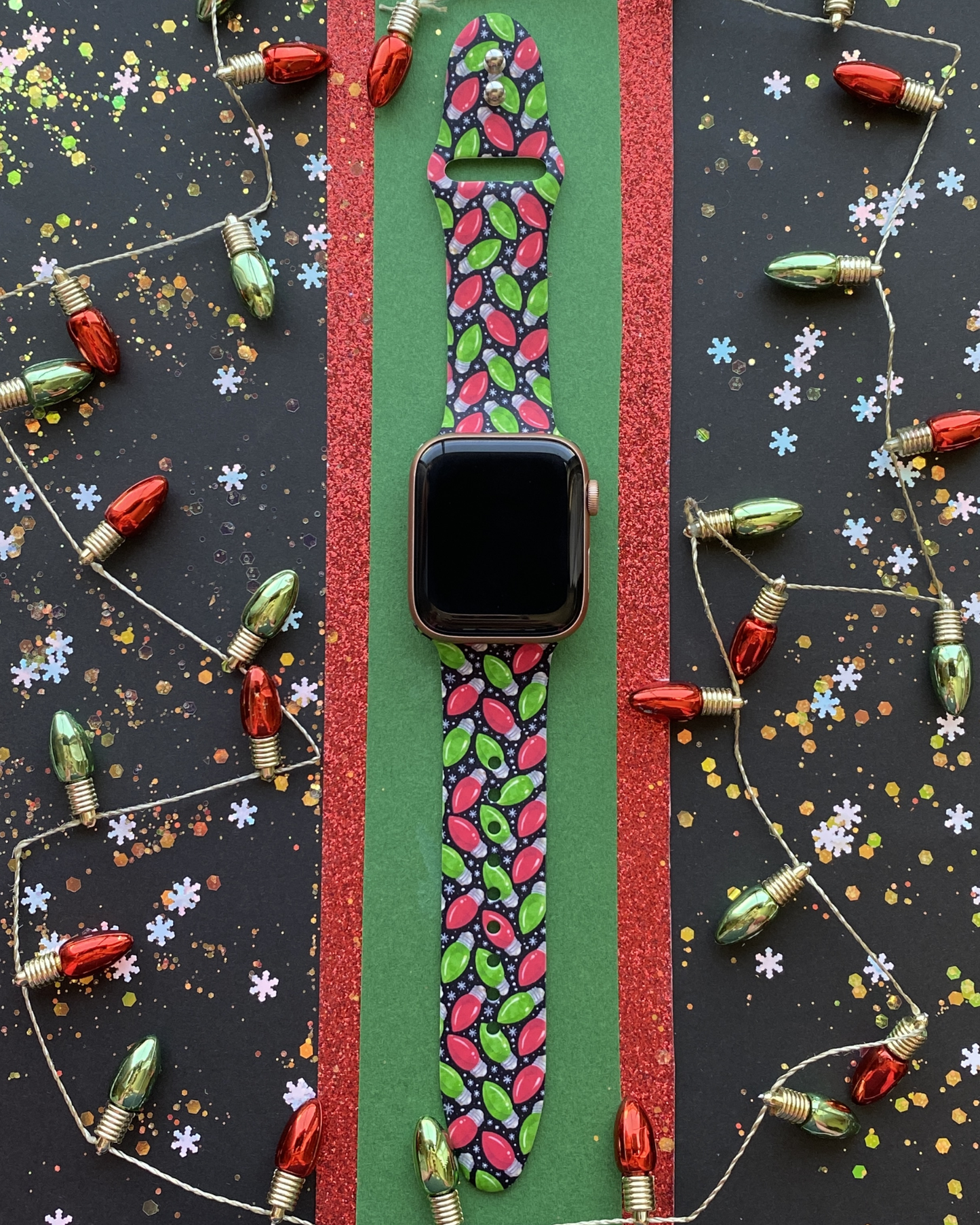 Festive Holiday Lights Watch Band For Apple Watch