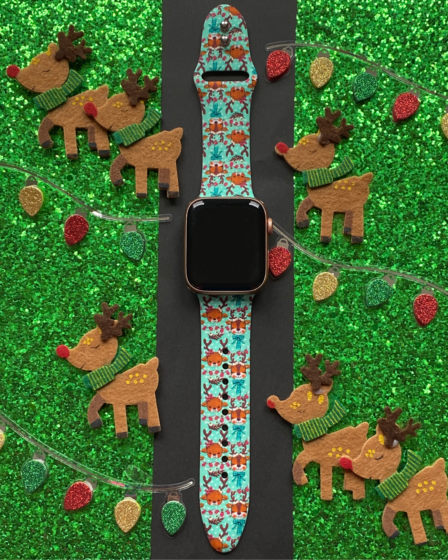 Santa's Reindeer Watch Band For Apple Watch