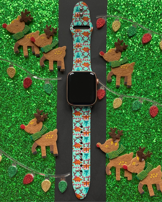 Santa's Reindeer Watch Band For Apple Watch