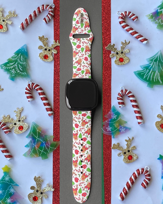 Christmas Reindeer Fitbit Versa 3/Versa 4/Sense/Sense 2 Watch Band