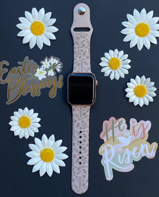 He Is Risen Floral Apple Watch Band